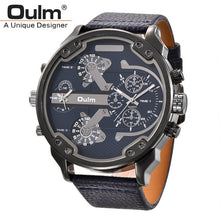 Load image into Gallery viewer, Oulm Big Watches for Men Multiple Time Zone Sport Quartz
