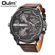 Load image into Gallery viewer, Oulm Big Watches for Men Multiple Time Zone Sport Quartz