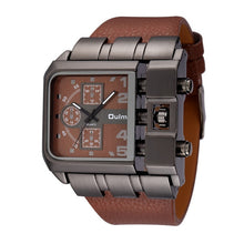 Load image into Gallery viewer, Oulm Men's Wrist Watches Luxury Design Quartz Watch Men Square Dial PU Leather Strap Male Military Antique Clock erkek saat