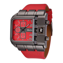Load image into Gallery viewer, Oulm Men's Wrist Watches Luxury Design Quartz Watch Men Square Dial PU Leather Strap Male Military Antique Clock erkek saat
