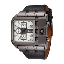 Load image into Gallery viewer, Oulm Men's Wrist Watches Luxury Design Quartz Watch Men Square Dial PU Leather Strap Male Military Antique Clock erkek saat