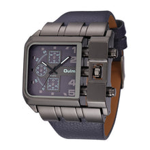 Load image into Gallery viewer, Oulm Men's Wrist Watches Luxury Design Quartz Watch Men Square Dial PU Leather Strap Male Military Antique Clock erkek saat