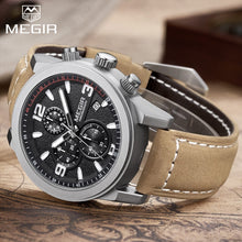 Load image into Gallery viewer, Top Brand Megir Luxury Leather Strap Sports Running Men Watches